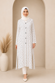 White Polka Dot Burqa