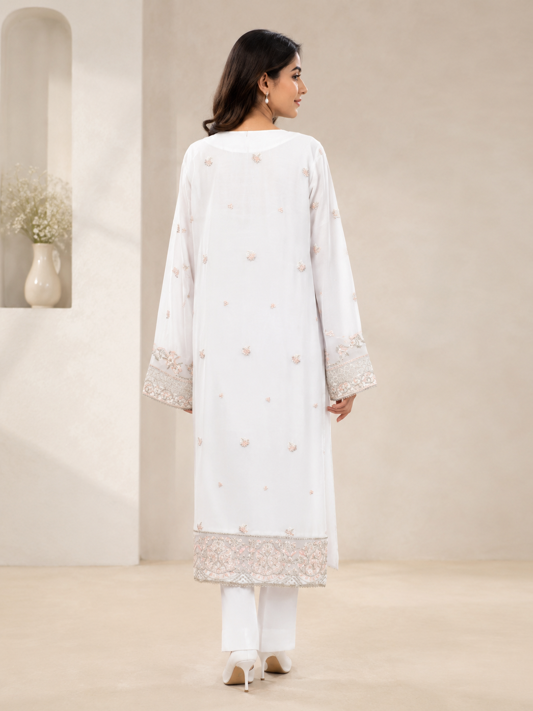 Embroidered Suit with Dupatta — No. 141