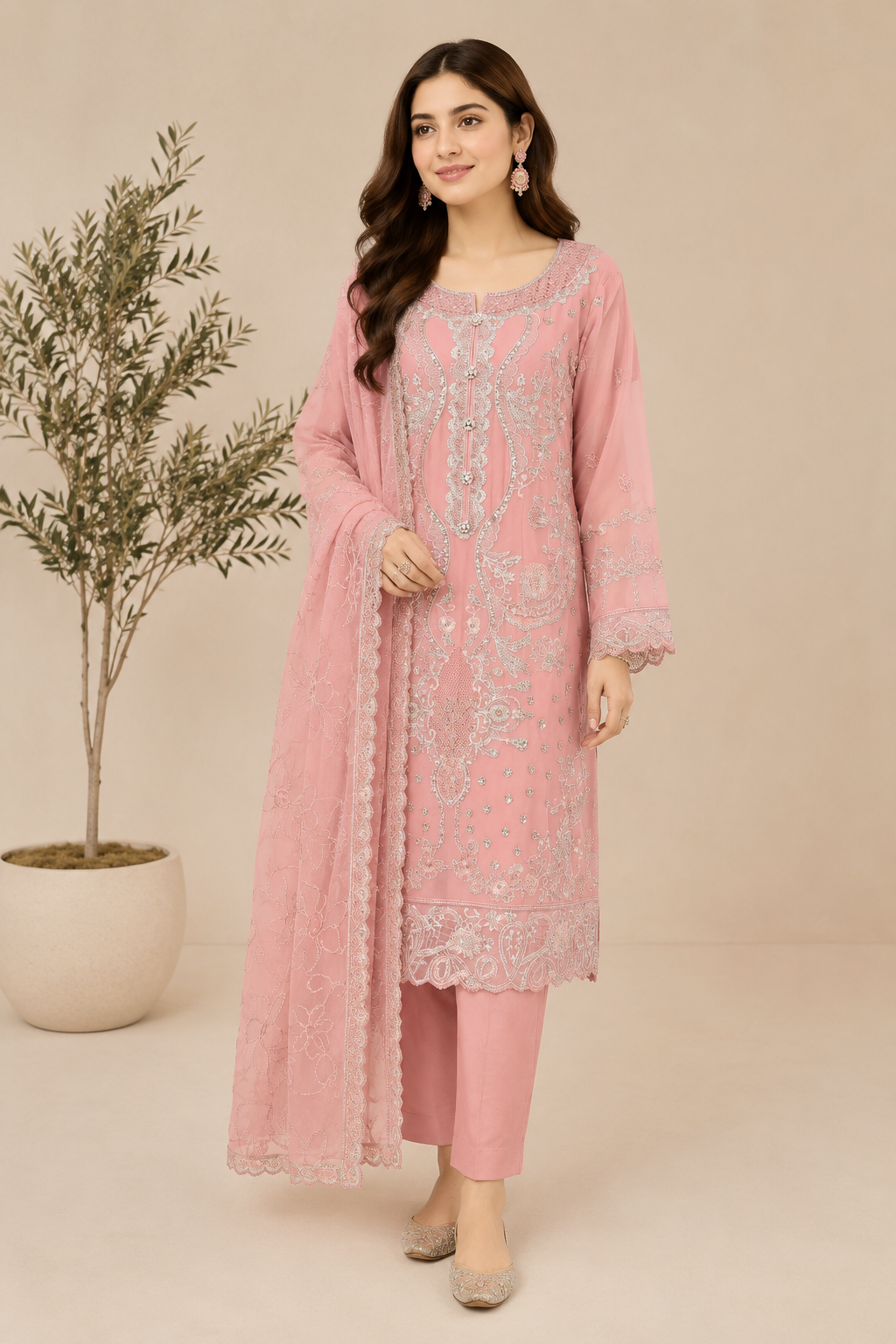Classic Embroidered Three-Piece Ensemble 902
