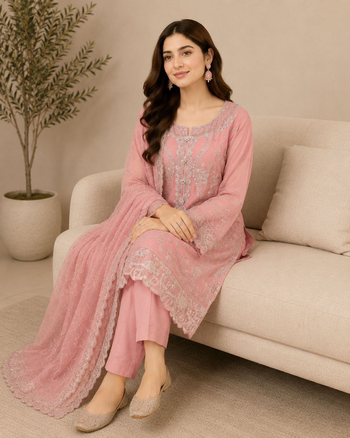 Classic Embroidered Three-Piece Ensemble 902