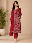 Embroidered Three-Piece Suit with Printed Dupatta