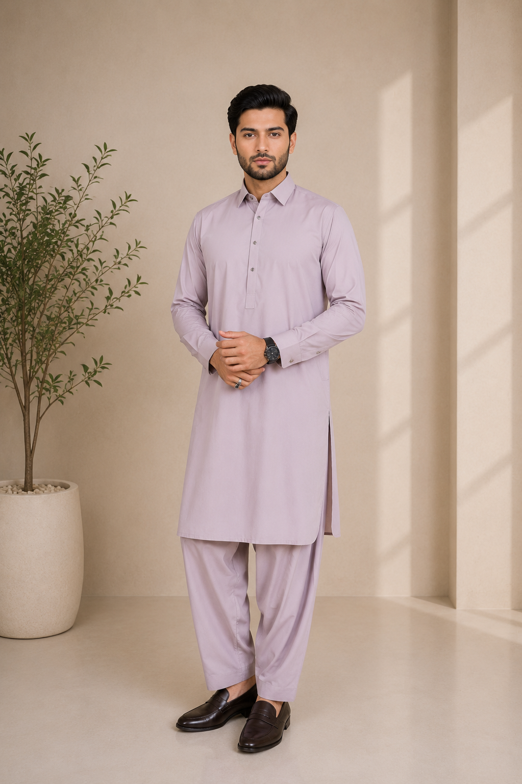 Collar-Neck Gents Suit — No. 063