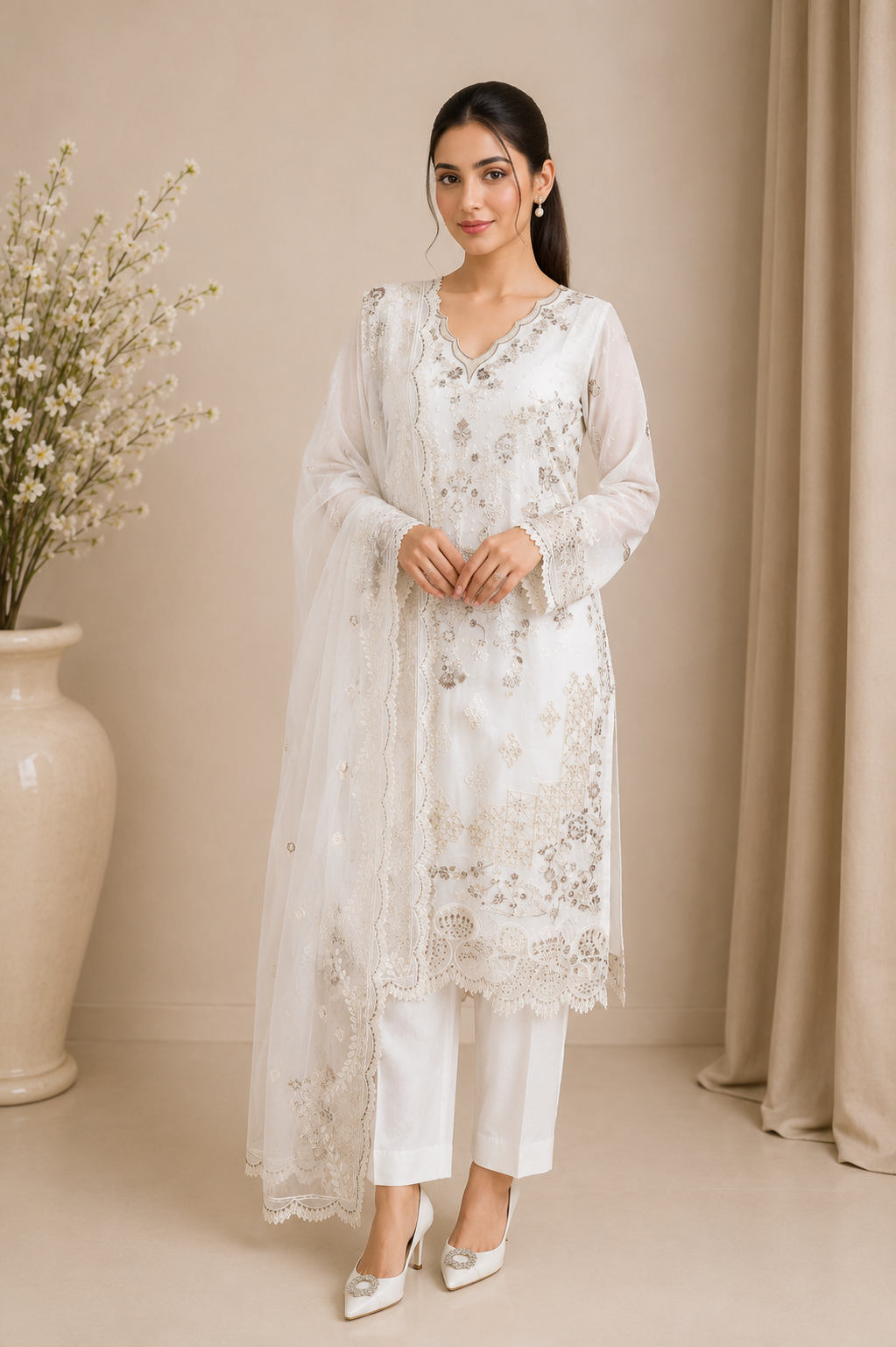 Embroidered Kameez Suit — No. 197