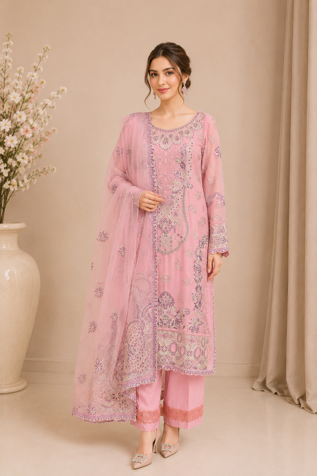 Embroidered Kameez Suit — No. 193