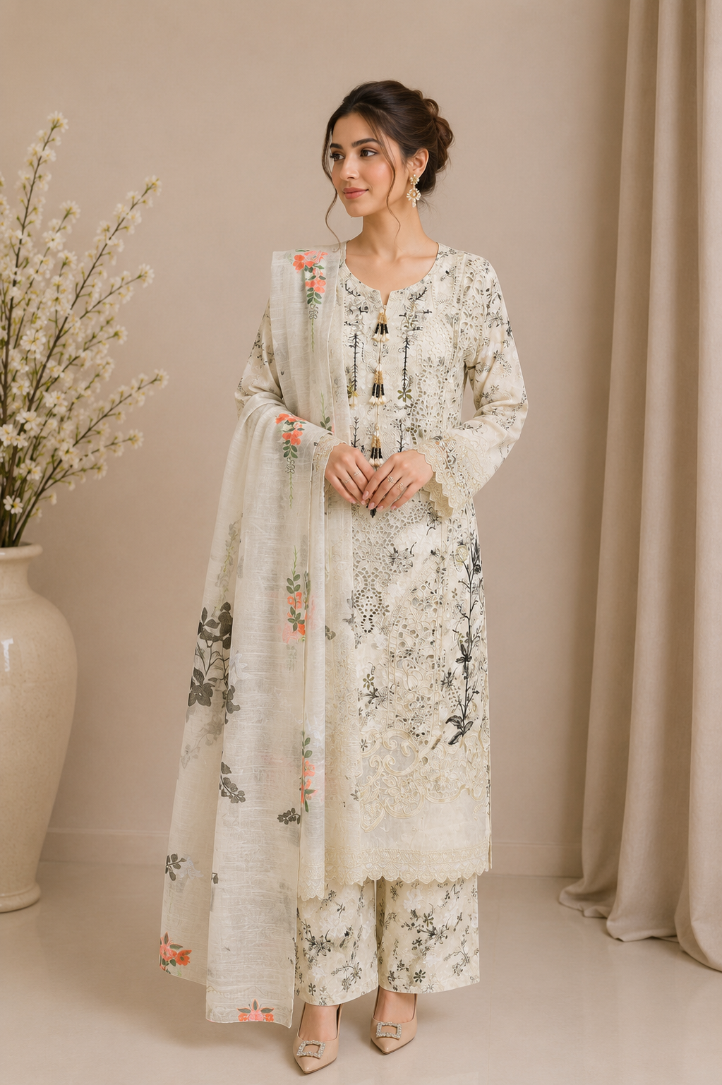 Embroidered Kameez Suit — No. 202