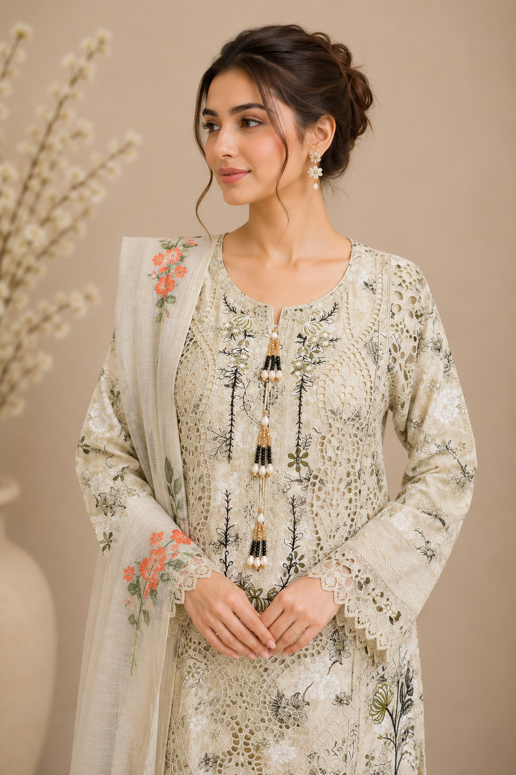 Embroidered Kameez Suit — No. 202