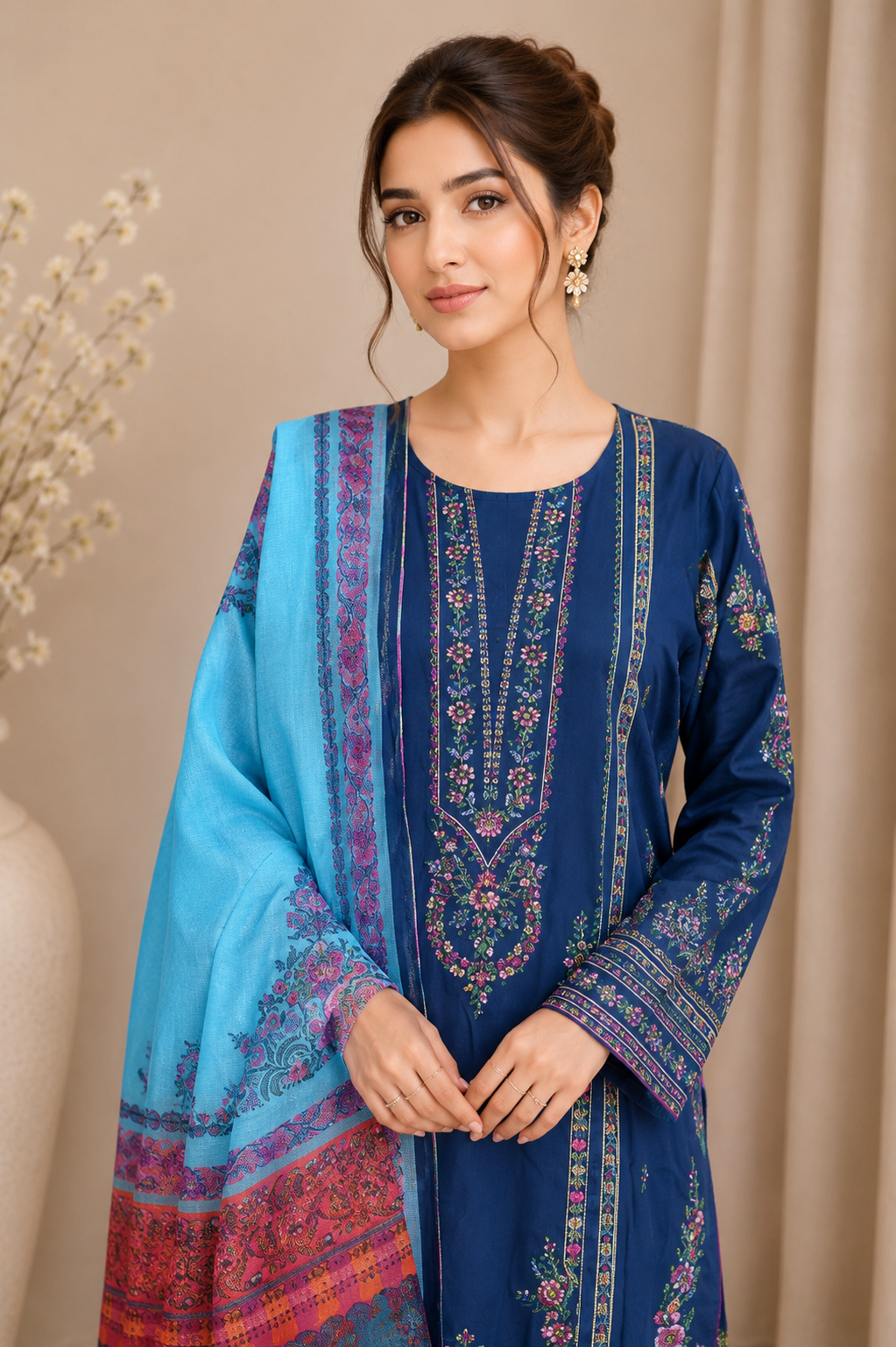 Embroidered Kameez Suit — No. 206
