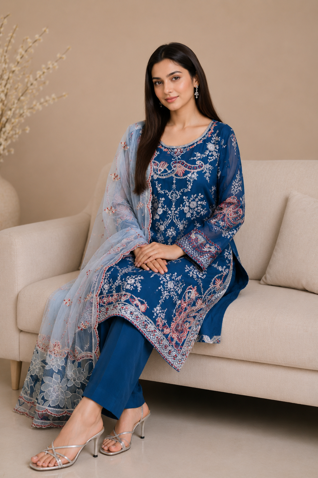 Embroidered Kameez Suit — No. 215