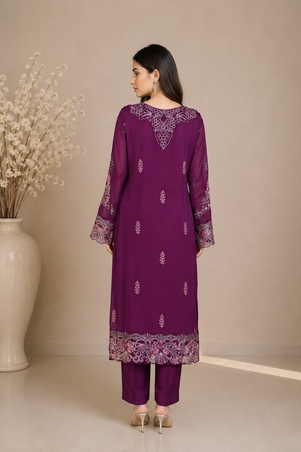 Embroidered Kameez Suit — No. 212