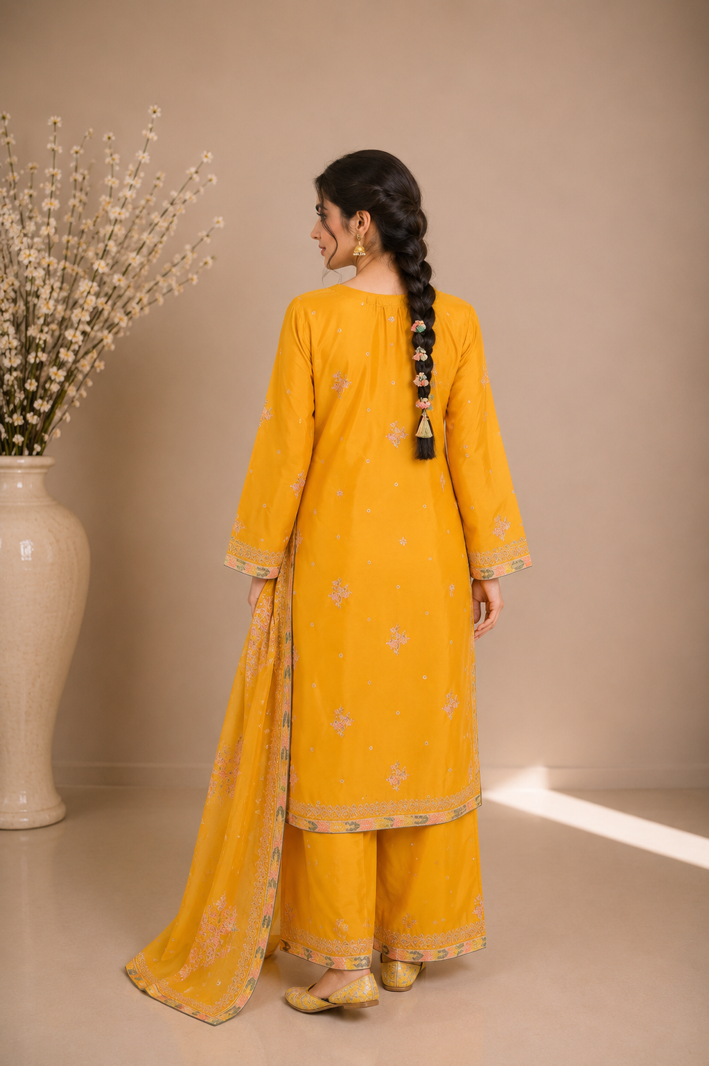 Embroidered Kameez Suit — No. 196