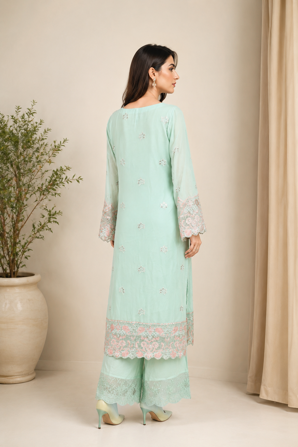 Embroidered Kameez Suit — No. 195