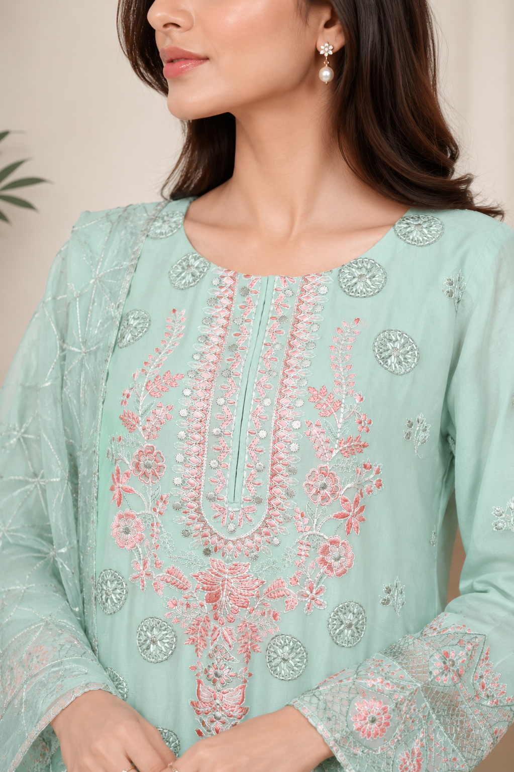 Embroidered Kameez Suit — No. 195