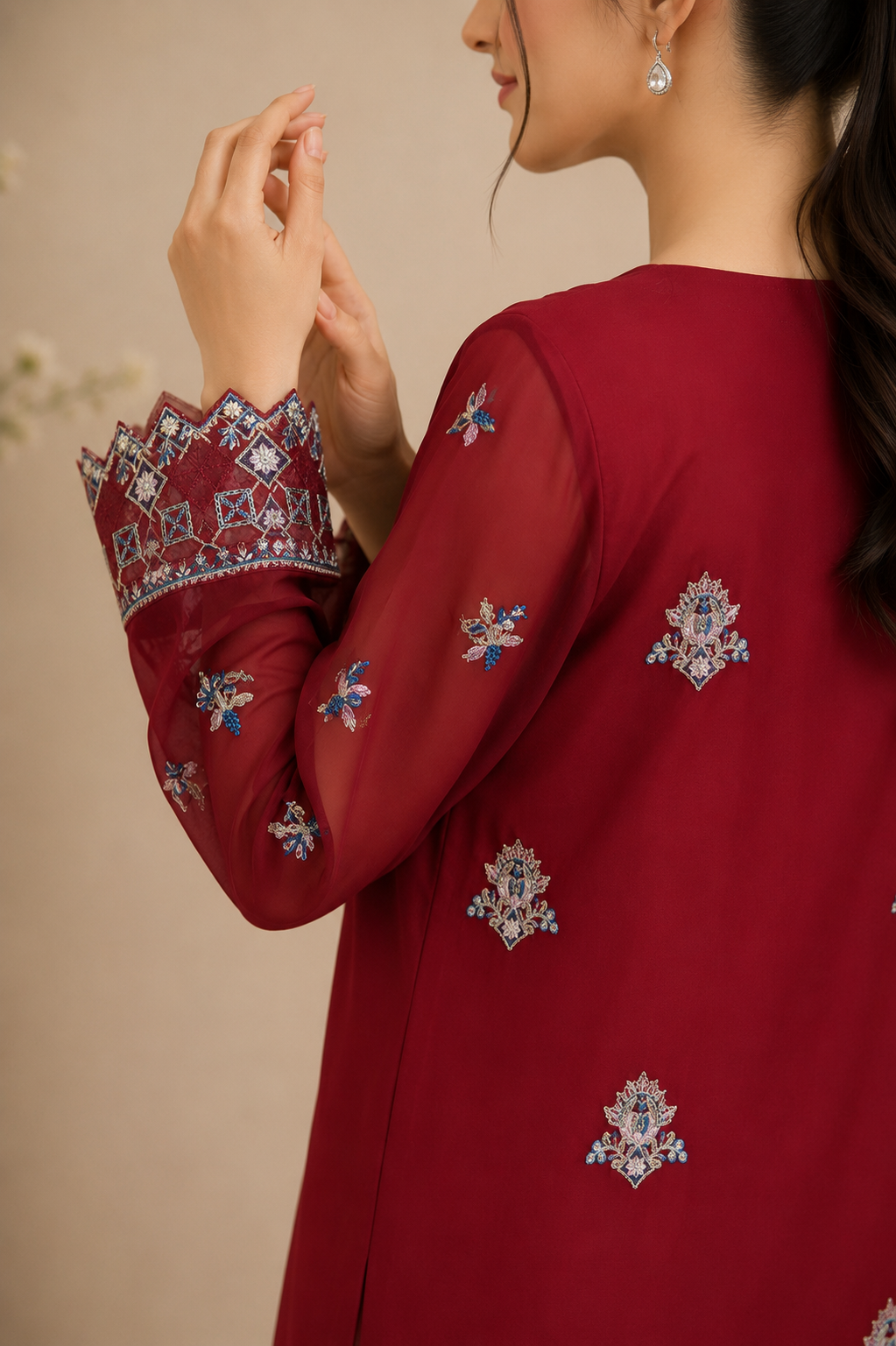 Embroidered Kameez Suit — No. 221