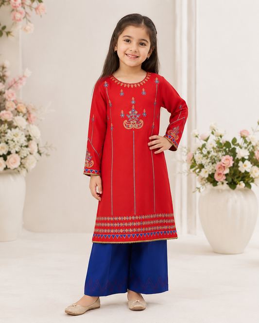 Embroidered Girls 3-Piece Suit — No. 077