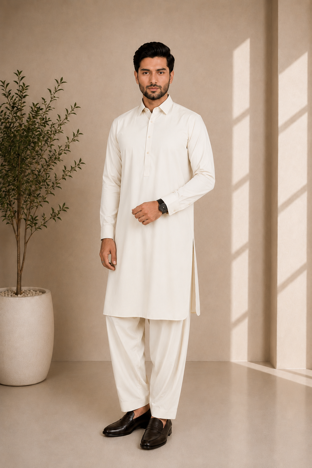 Collar-Neck Gents Suit — No. 075