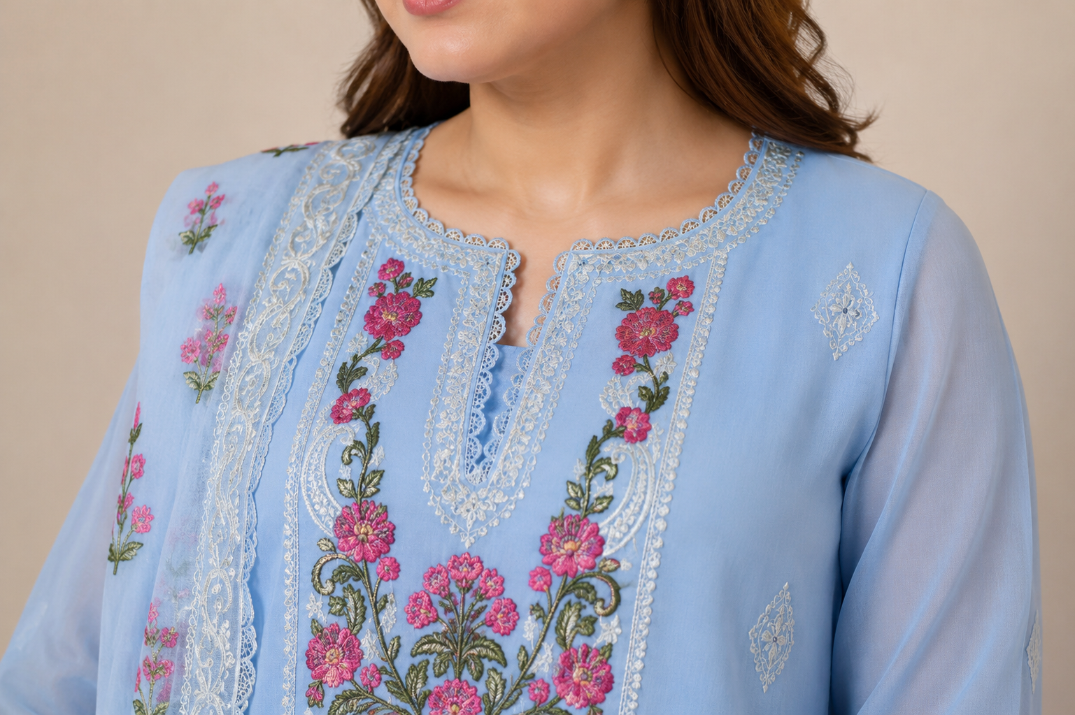 Embroidered Ladies Suit — No. 136