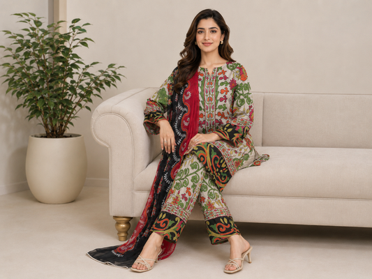 Printed Suit with Dupatta — No. 094