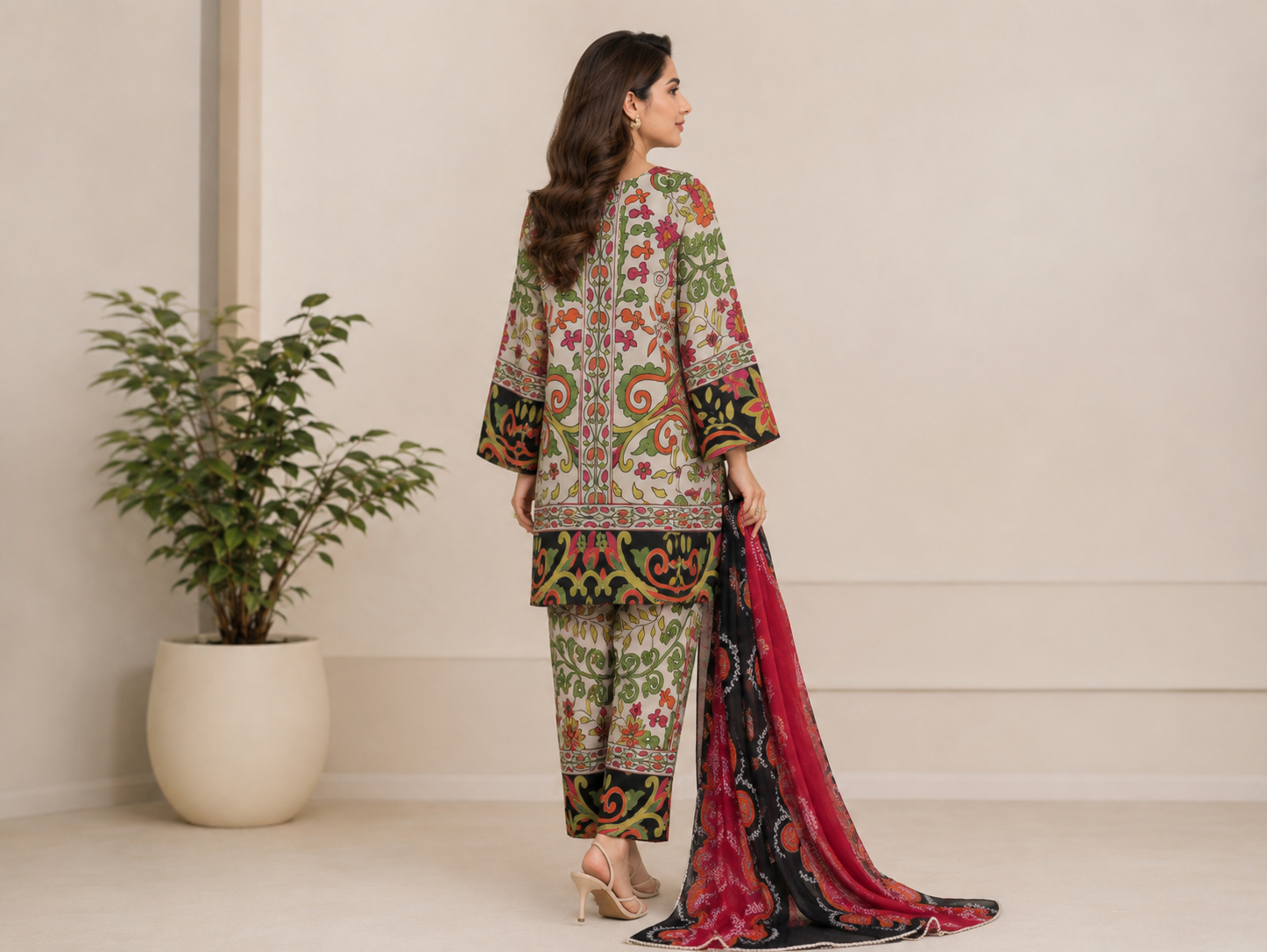 Printed Suit with Dupatta — No. 094