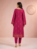 Magenta and Gold Printed Lawn 3-Piece Suit