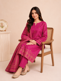 Magenta and Gold Printed Lawn 3-Piece Suit