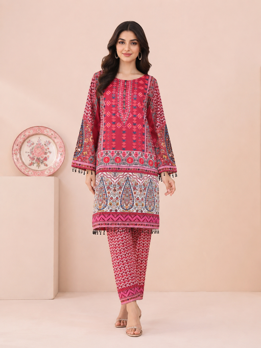 2-Piece Suit with Embroidered Cuffs — No. 104