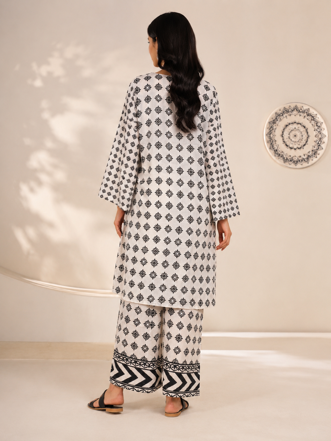 Ladies Suit with Embroidered Neck — No. 111