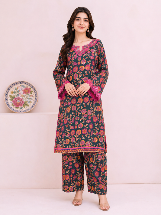 Neck and Cuff Embroidered Suit — No. 117