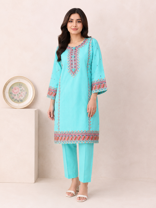 Embroidered Neck Suit — No. 093