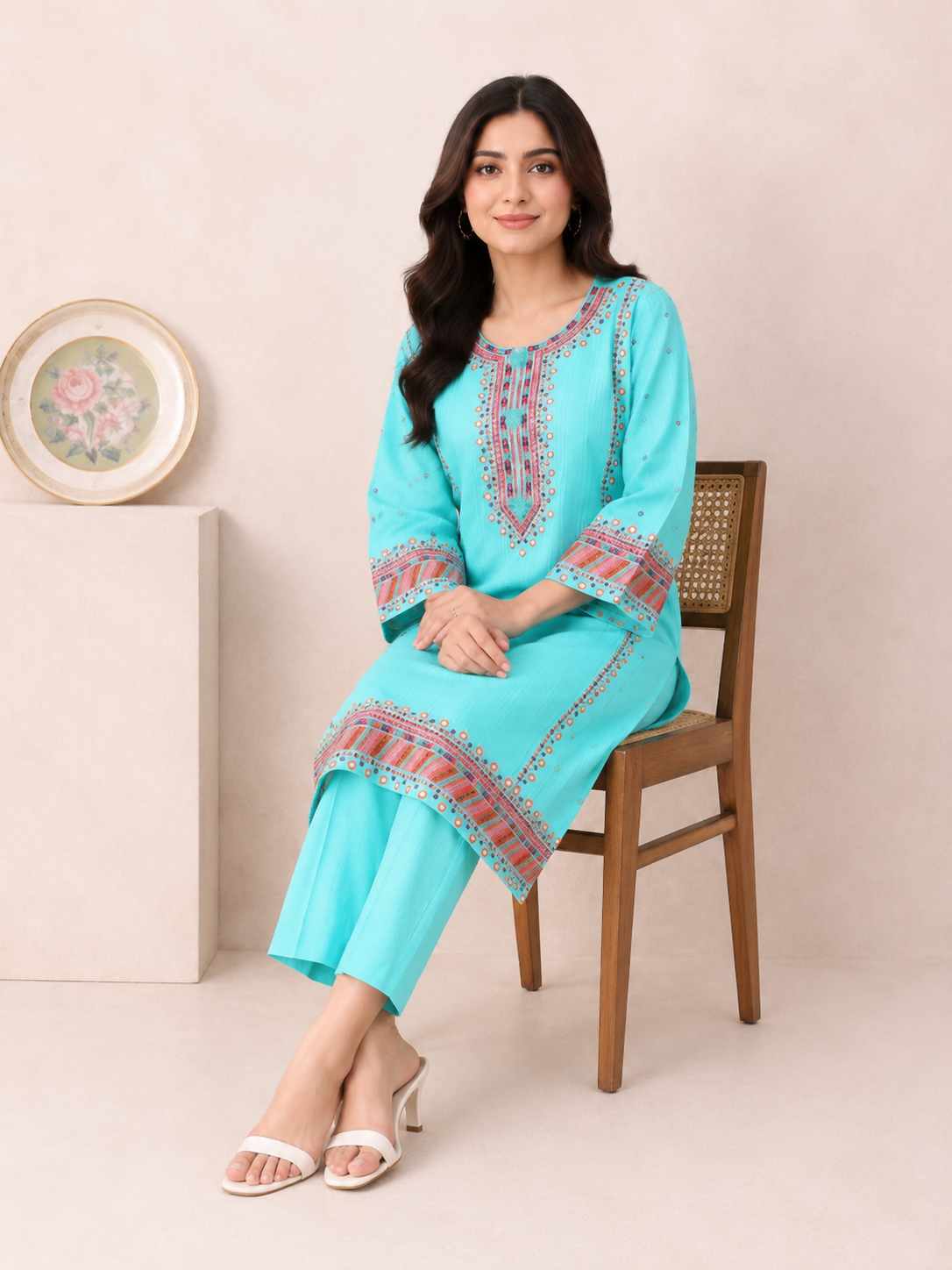 Embroidered Neck Suit — No. 093