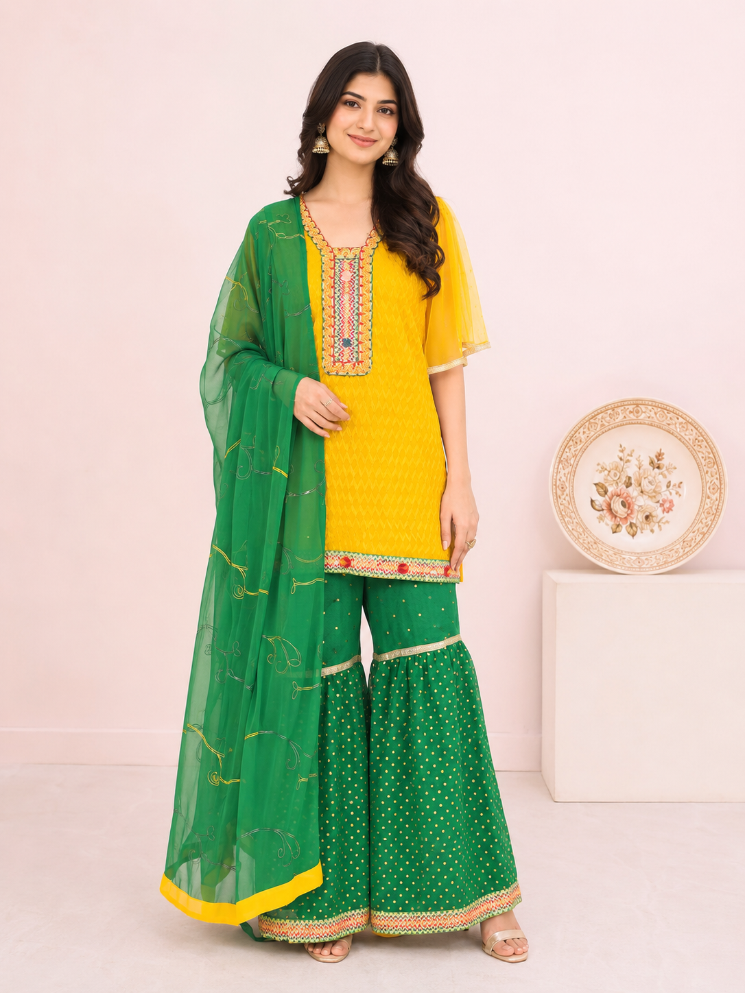 Kurti Sharara Set with Dupatta — No. 109