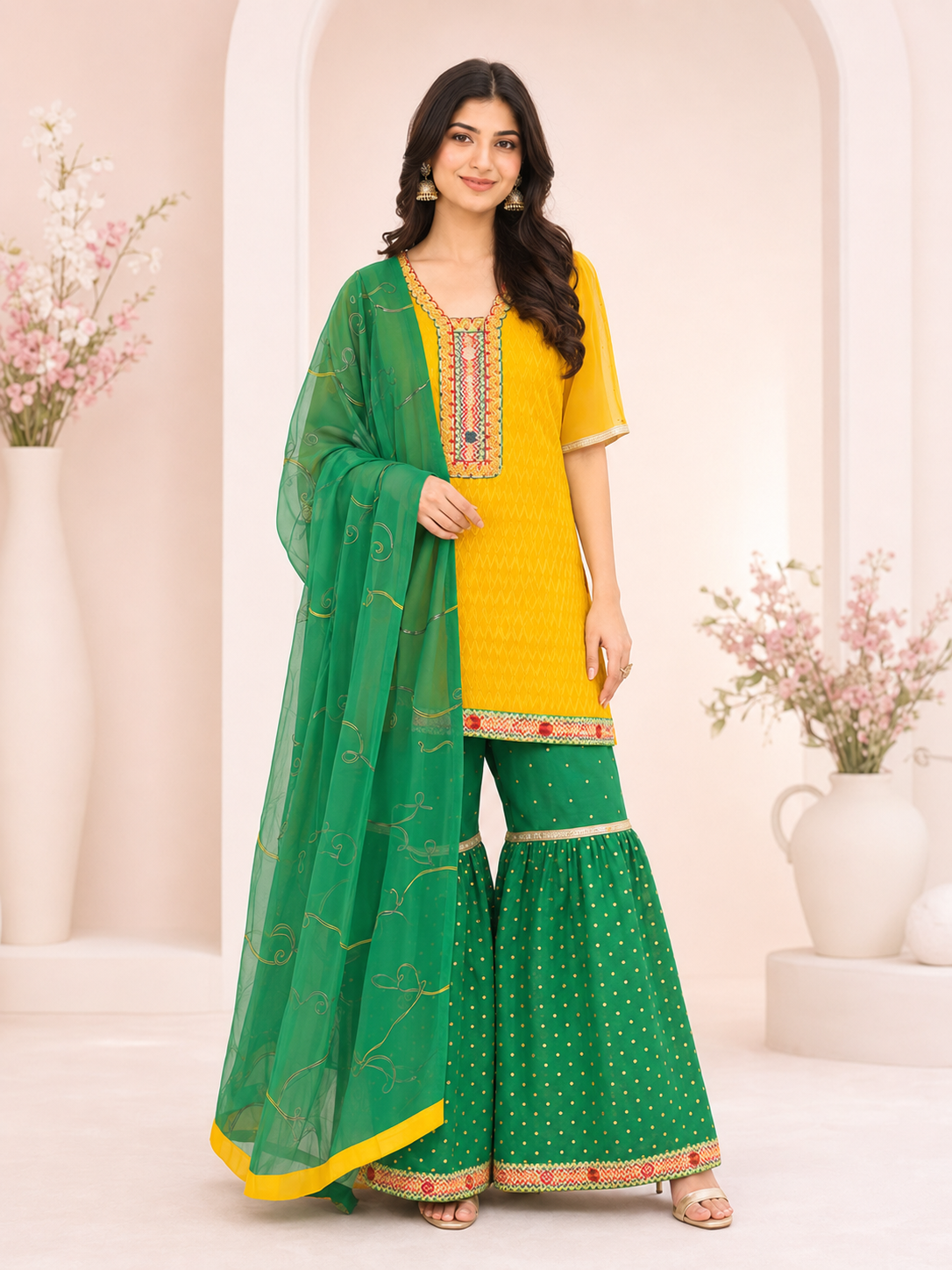 Kurti Sharara Set with Dupatta — No. 109