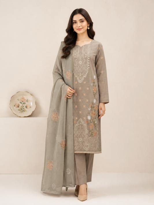 3-Piece Suit with Chiffon Dupatta — No. 106