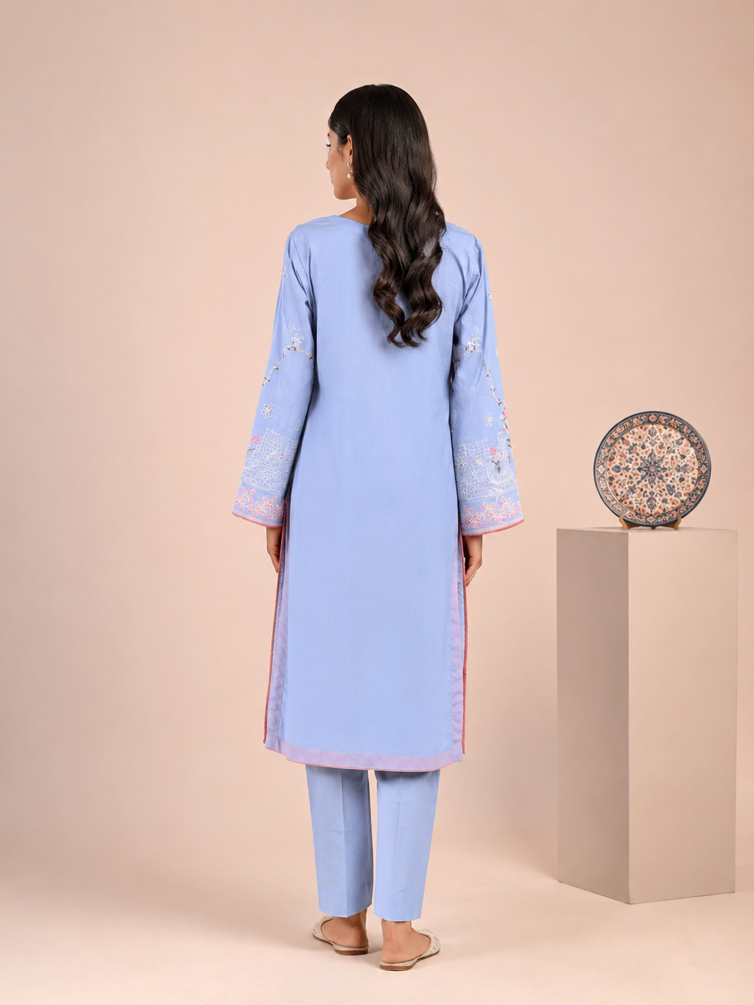 Embroidered Suit with Dupatta — No. 100