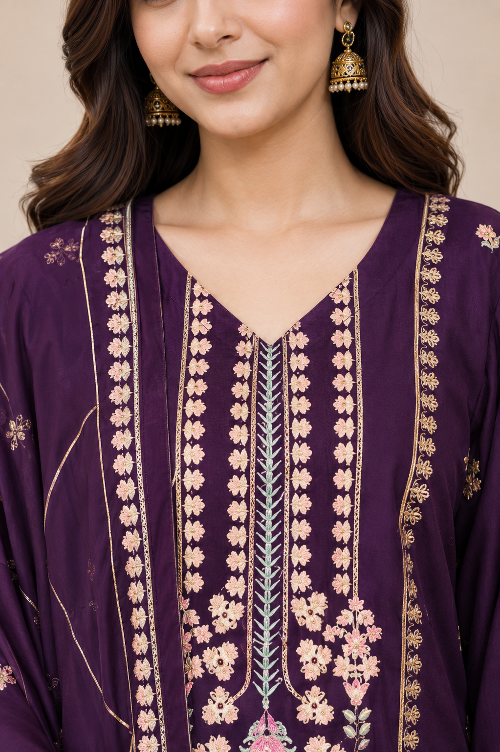 Embroidered Border Suit — No. 130