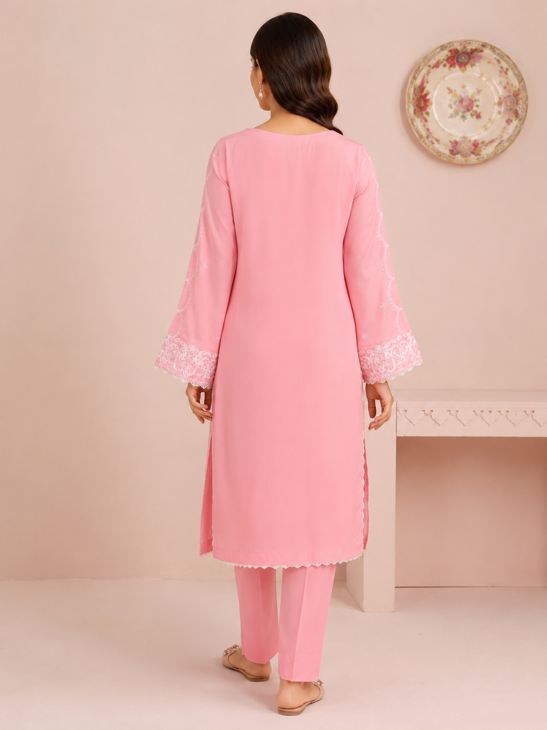 Embroidered Suit with Dupatta — No. 185