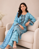 Embroidered Border Lawn Suit — No. 128