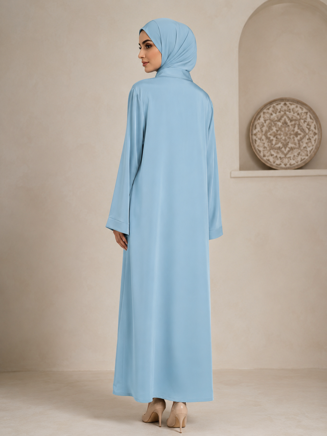 Olive Green Long Button Abaya
