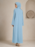 Olive Green Long Button Abaya