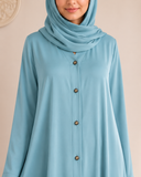 Olive Green Long Button Abaya