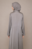 Beige Zip-Style Shirt Abaya