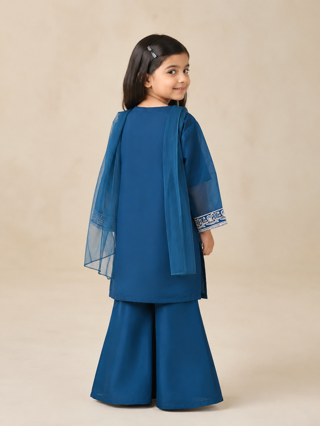Girls Fancy Embroidered Sharara Set — No. 031