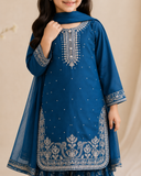 Girls Fancy Embroidered Sharara Set — No. 031