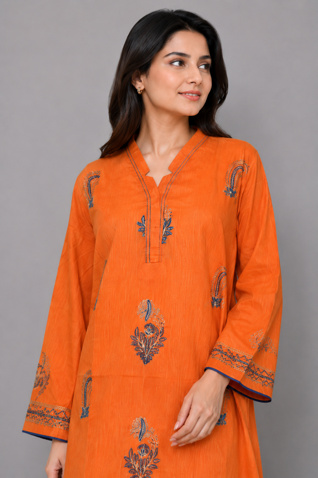 Orange Printed 2-Piece Lawn Suit — My Link for ALL