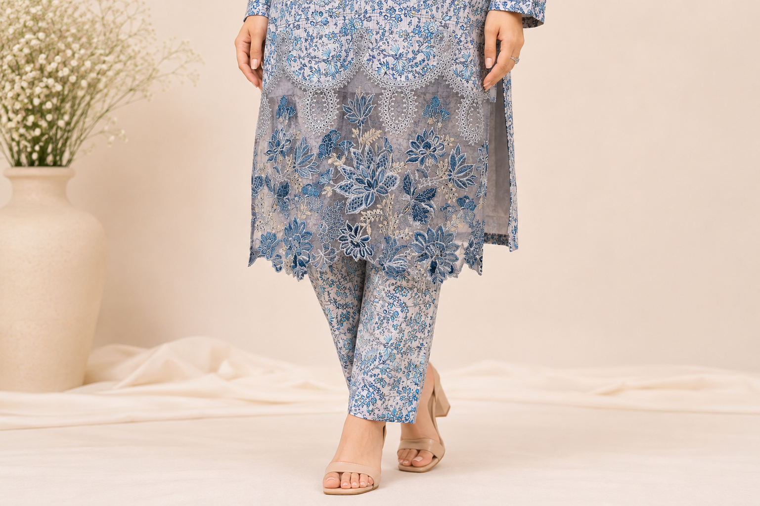 Fancy Embroidered Border 2-Piece Lawn Suit — My Link for ALL