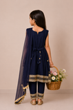 3-Piece Girls Embroidered Frock Set with Dupatta — B — My Link for ALL