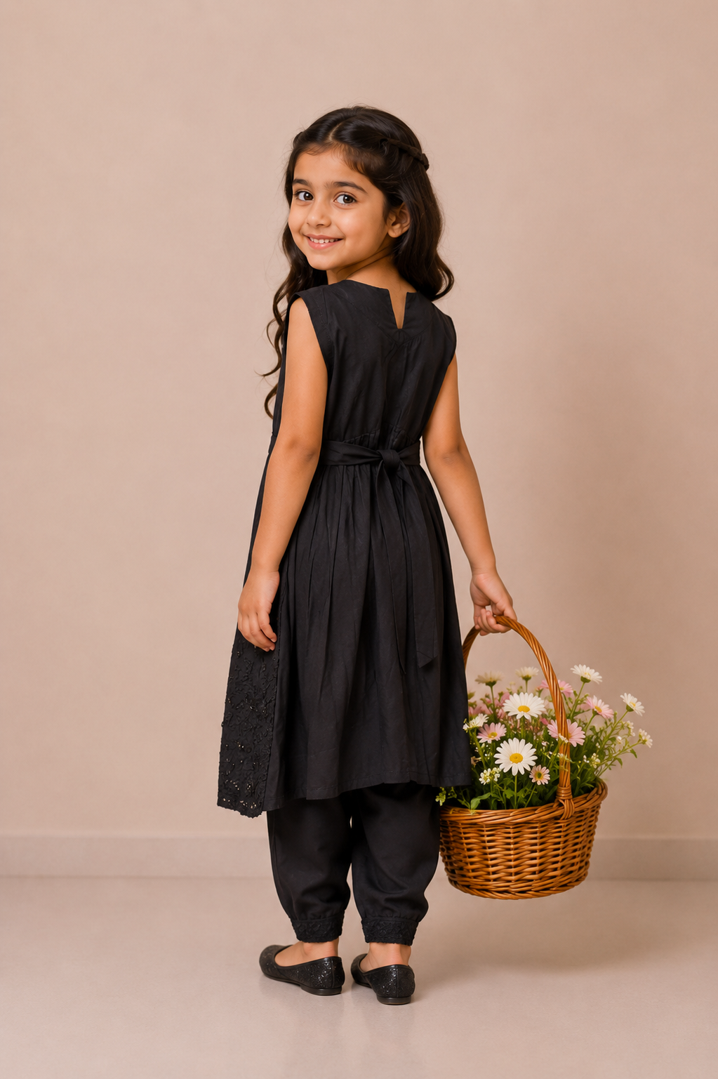 3-Piece Girls Embroidered Frock Set with Matching Dupatta — My Link for ALL