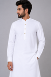 Classic White Shalwar Kameez with Button Detailing — My Link for ALL