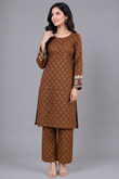 Plain 2-Piece Lawn Suit with Cuff Embroidery — A — My Link for ALL