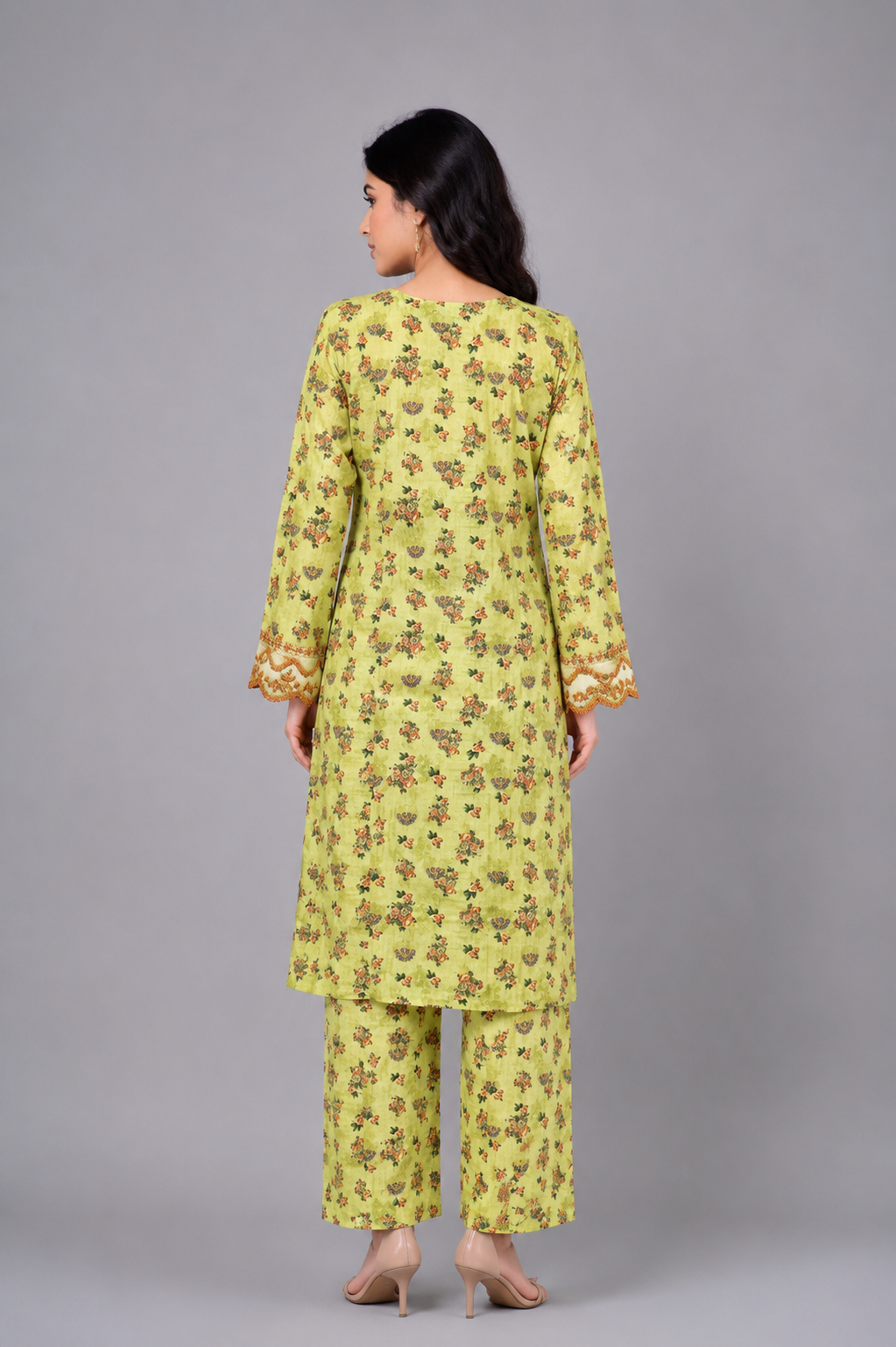 Plain 2-Piece Lawn Suit with Cuff Embroidery — D — My Link for ALL
