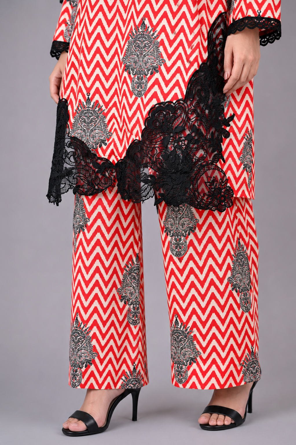 Plain 2-Piece Lawn Suit with Fancy Cuffs — My Link for ALL